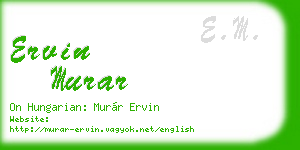 ervin murar business card